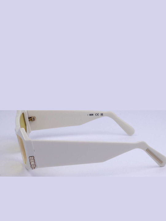 GCDS Unisex Sunglasses With White Frame And Yellow Lens GD0022 21E