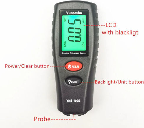 Yunombo Ynb-100s Thickness Gauge Fe+zn Car Coating Thickness Gauge YNB-100