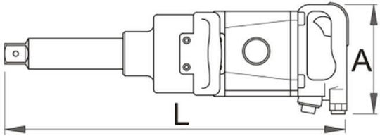 Unior 1591 Cheie Cu Impact Pneumatic 1" Cuplu Maxim 248.7kgm