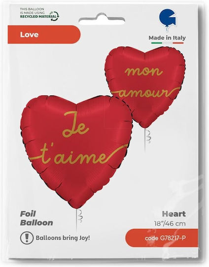18" Heart Balloon Je T' Aime Mon Amour