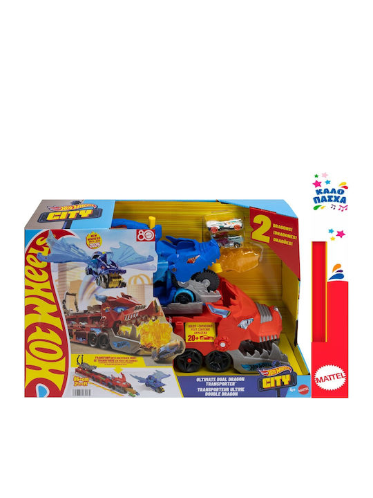 Lumânare De Paște Cu Jucărie Ultimate Dual Dragon Transporter Camion Pentru 4+ Ani Hot Wheels