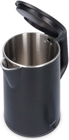 Nedis 1.5l Plastic Electric Kettle 2200w Rotary Strix Controller Black