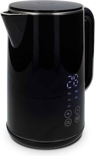 Nedis 1.7l 2200w Elektrischer Wasserkocher Temperaturanzeige Schwarze