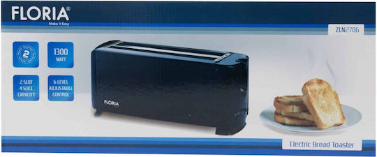 Toaster 4 Slots 1300W Black