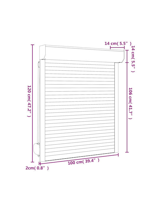 vidaXL Oblon Rulou din Aluminiu L100xÎ120cm