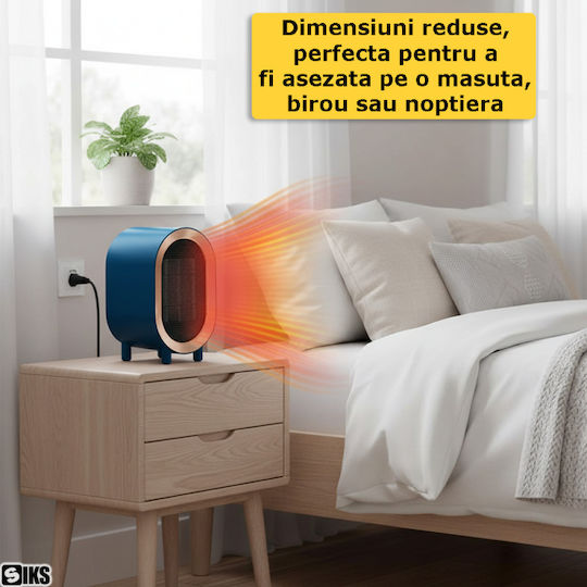 Home Fan Heater General Use Floor Standing Blue 1200W