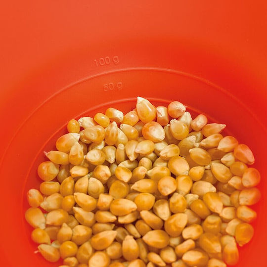 Popcorn Preparation Cup For Microwave Oven 1009035 2.8 Liters Ø20x14.5 cm Up To 3 People 60 To +220c Red