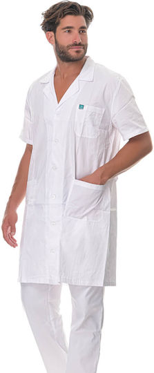 Alezi Men's Medical Dressing Gown White