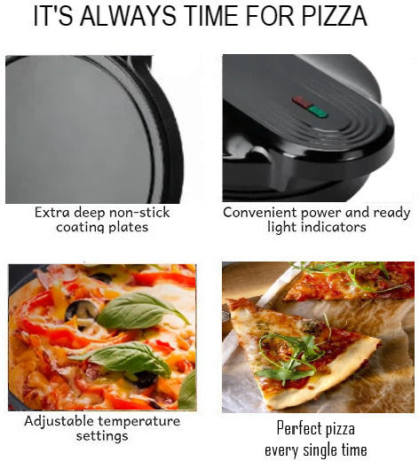 Zola Verschiedene Kochgeräte Pizzabäcker 1000W Schwarze