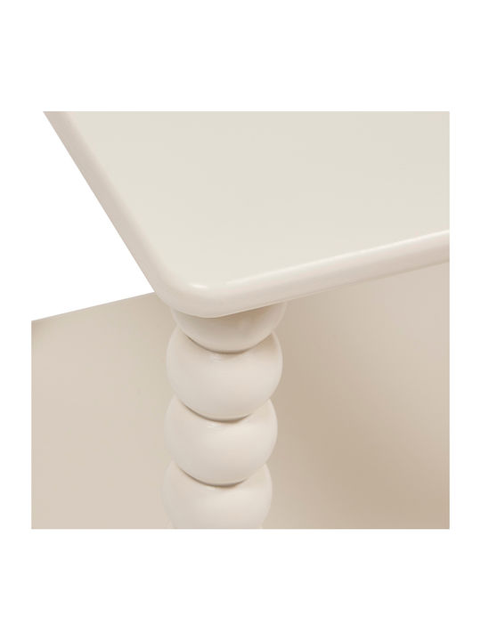 Square Side Table Wooden Ecru M40xL40xH45cm