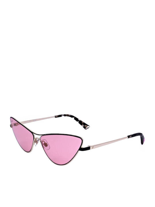Web Women's Sunglasses with Gold Metal Frame and Pink Lens WE0269 32S