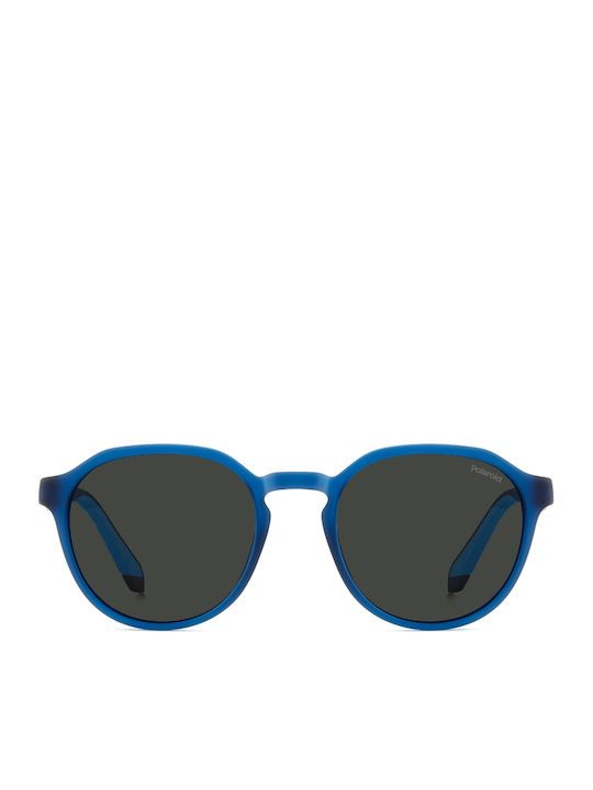 Polaroid Unisex Sunglasses with Blue Horn-Rimmed Frame and Grey Lenses PLD2170/S/X FLL/M9