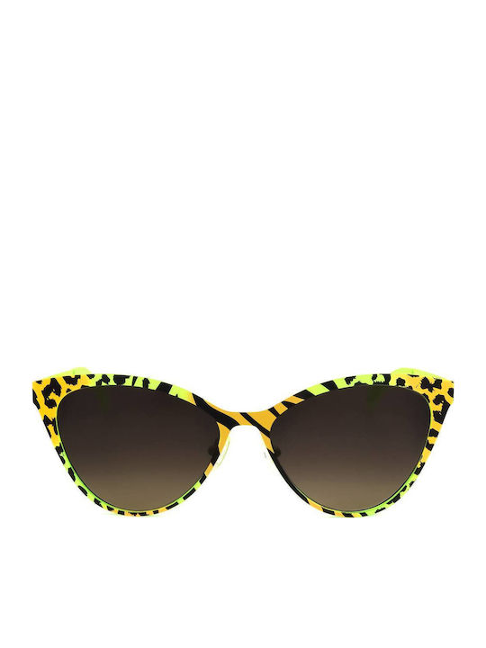 Italia Independent Women's Sunglasses with Yellow Metal Frame 0022.ZEB.055