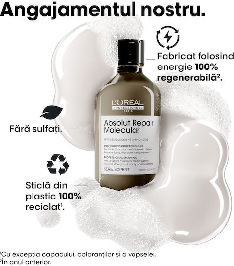 L'Oréal Professionnel Absolut Repair Molecular Refill Σαμπουάν Αναδόμησης/Θρέψης για Ταλαιπωρημένα Μαλλιά 500ml