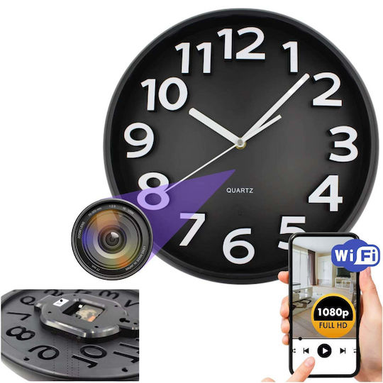 Cameră Ascunsă Wi-fi Ceas de Perete Spy 1080p Full Hd Microsd Detecție Mișcare