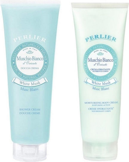 Perlier White Musk Skin Care Set for Moisturizing & Body Cleaning 2pcs