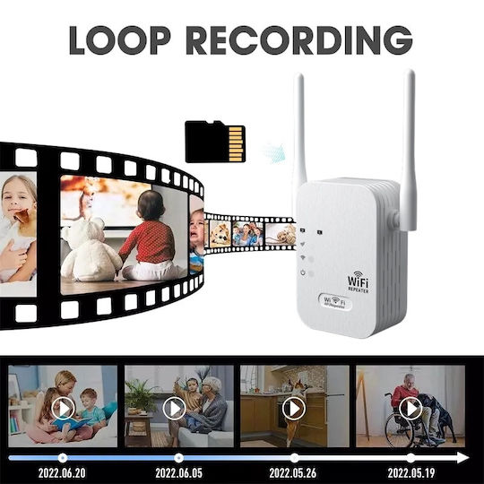 Cameră Ascunsă Amplificator Semnal Wireless Iuni Rp1 64gb Wi-fi Full Hd Vizualizare Live Pe Telefon