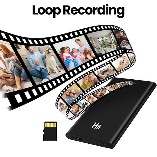 Cameră Ascunsă Baterie Externă Iuni H8 Full HD 64GB 5000mAh Wi-Fi Viziune Nocturnă Detectare Mișcare