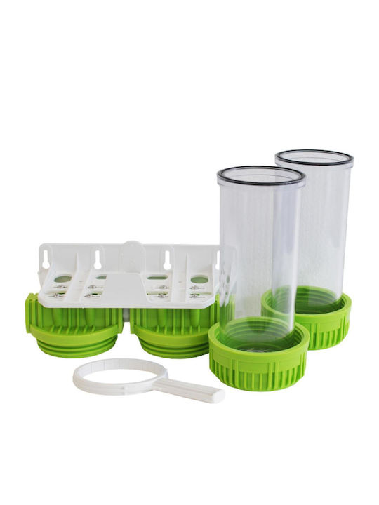 Double Central Water Filtration System Water Filter 10" Acqua Brevetti 3 Pieces 1" Flow