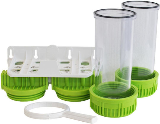 Double Central Water Filtration System Water Filter 10" Acqua Brevetti 3 Pieces 1" Flow