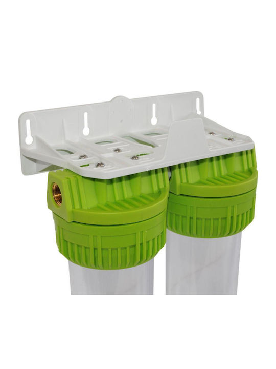 Double Central Water Filtration System Water Filter 10" Acqua Brevetti 3 Pieces 1/2" Flow