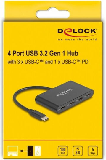 DeLock USB 3.2 USB-Hub Mit 3 Anschlüssen Mit USB-C Anschluss