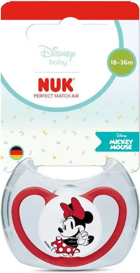 Nuk Minnie Биберон Силикон Червен за 18-36 месеци
