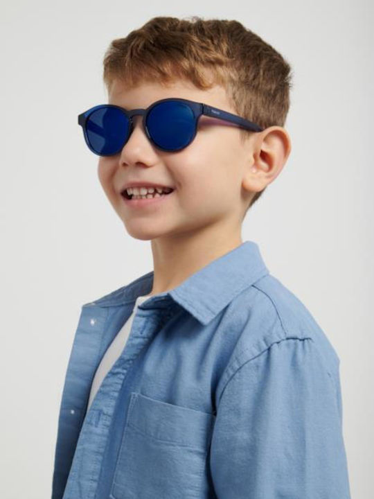 Polaroid Oval Kids Sunglasses with Polarized Mirror Lenses Transparent