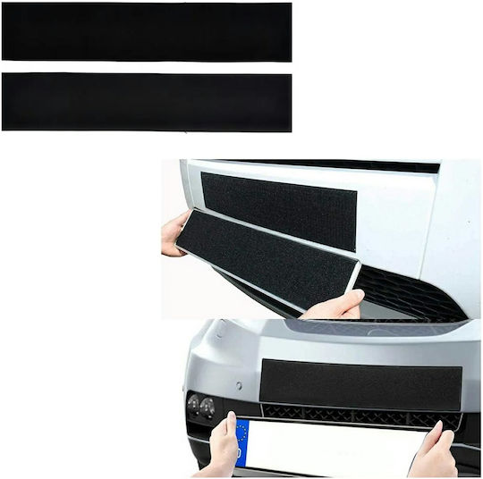 Set 2 Suporturi Plăcuță de Înmatriculare Velcro Adeziv Pe Ambele Părți Fără Ramă Invizibil Universal 50 X 10 Cm Negru
