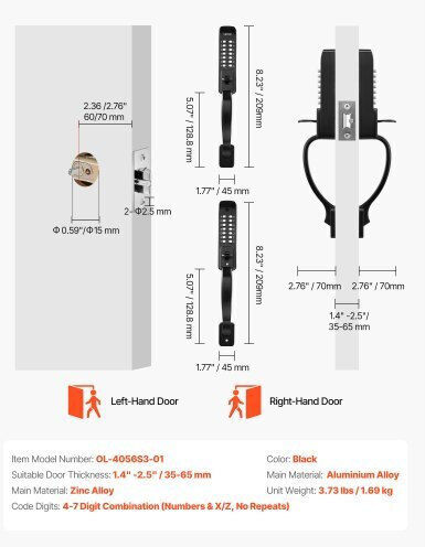Vevor Electronic Lock in Black Colour