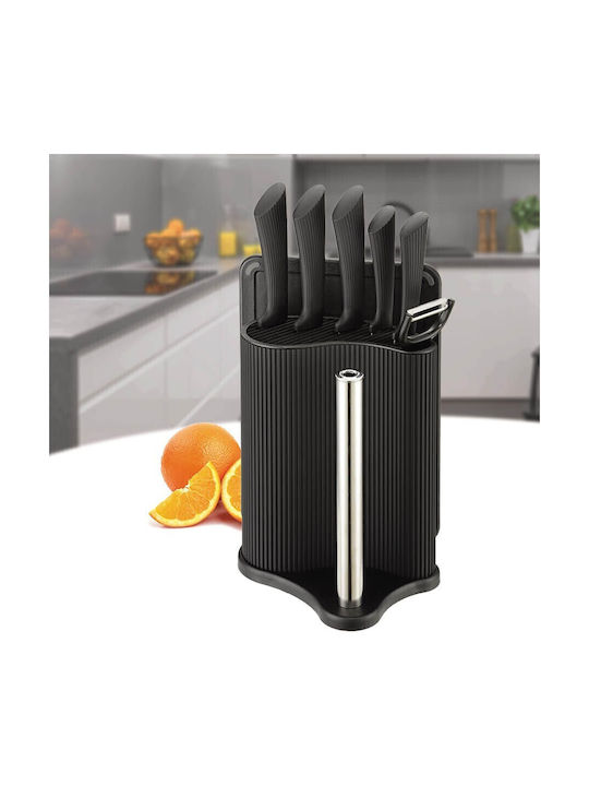 Maestro Messer Set mit Sockel aus Rostfreiem Stahl MR-1413-Schwarz 8 Stück