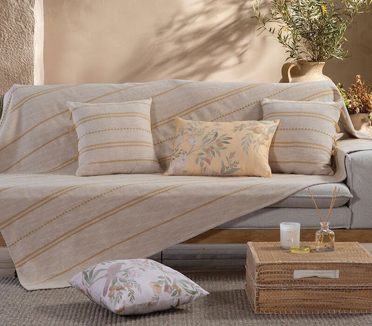 Nef-Nef Homeware Bleeze Покривка За Четириместен Диван 180x350cm Естествен Жълт