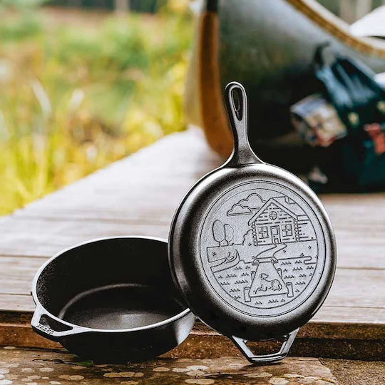 Lodge Wanderlust Series Двоен Тиган от Чугун с Капак с Керамично Покритие 26cm