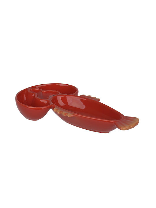 Kaemingk Servierschale Rund Keramik Rote Mit Durchmesser 25.4cm