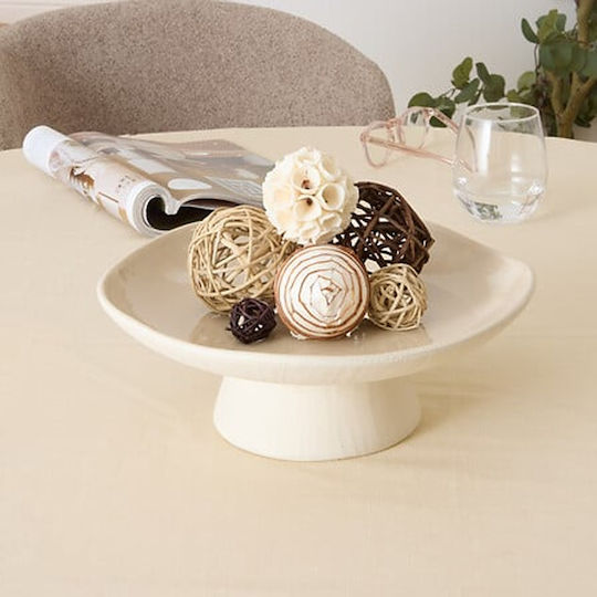 Pakketo Orezan Decorative Bowl Ceramic Beige 28x28x10cm