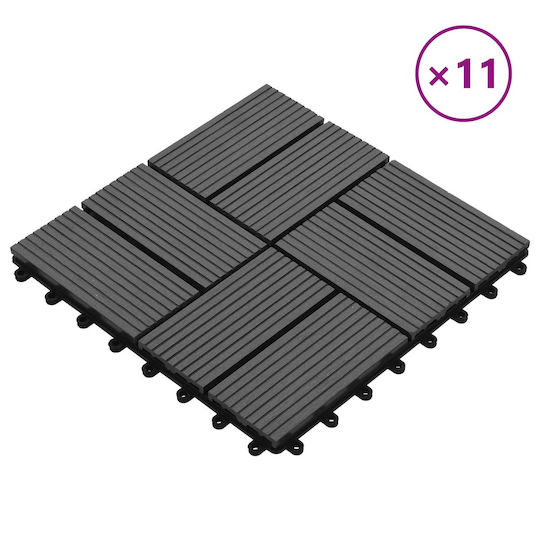 vidaXL Material for Garden Flooring from WPC 30x30cm 11 Pieces