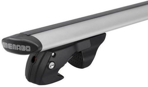 Menabo Complete Aluminum Car Roof Bars Fender XL 134 Cm Silver Standard Raised Rails Lock Safe Load Transport 2 Pieces 16140/mb Menabo 16140/mb