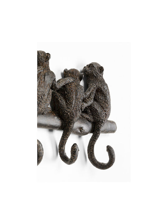 Kare Design Agățătoare De Perete Metalică Maro 38x21.5x5.5cm