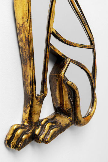 Kare Design Hund Wandspiegel mit Gold Kunststoff Rahmen 38x24cm