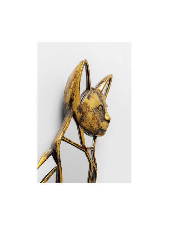 Kare Design Cat Καθρέπτης Τοίχου με Χρυσό Πλαστικό Πλαίσιο 38x24cm