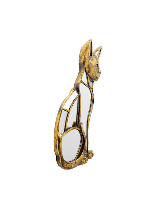 Kare Design Cat Καθρέπτης Τοίχου με Χρυσό Πλαστικό Πλαίσιο 38x24cm