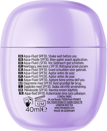 L'Oreal Paris Revitalift Hyaluron Plumping Aqua-fluid Moisturizing Face Day Cream with SPF30 40ml