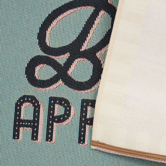 A-s Della Rectangular Kitchen Mat with Non-Slip Backing Turquoise 60x90cm