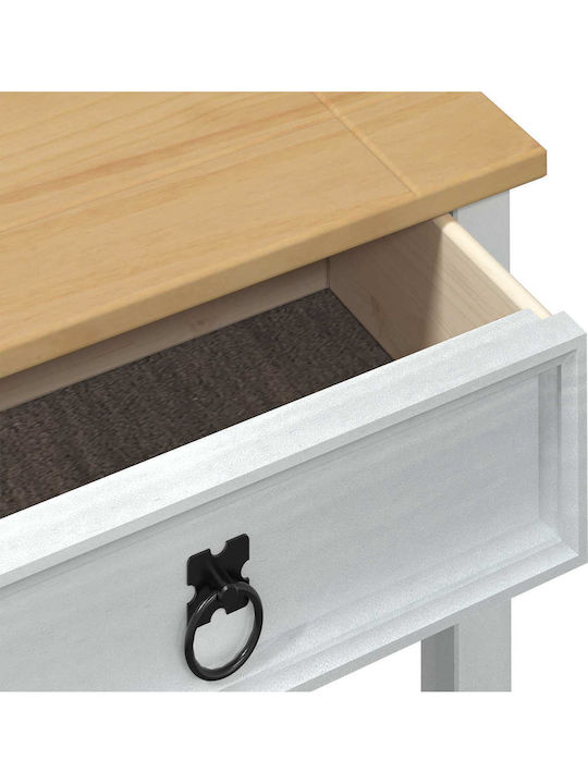 Console Table Solid Wood White L55xW35xH73cm