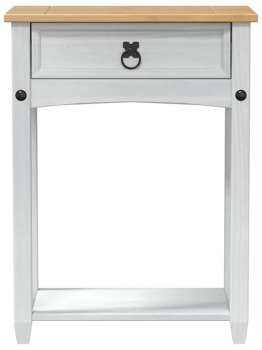Console Table Solid Wood White L55xW35xH73cm