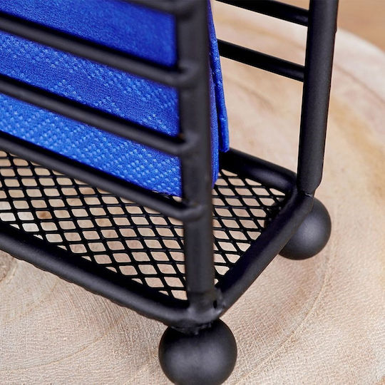 Vilde Metallic Black Napkin Holder 11.5x10x10cm
