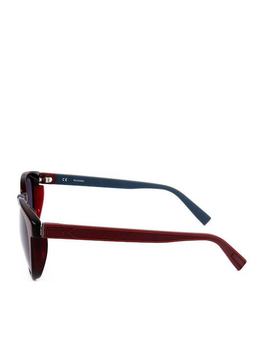 Trussardi Unisex Γυαλιά Ηλίου με Κόκκινο Σκελετό και Γκρι Φακό STR384 0954