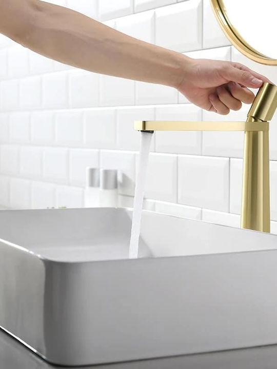 Mischung Waschbeckenarmatur Groß Gold