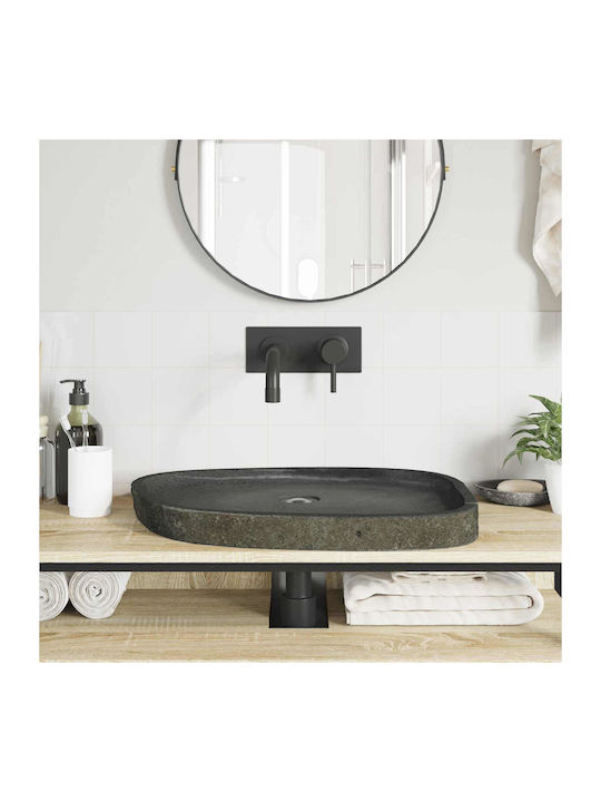 vidaXL Countertop Sink Porcelain 65x50x6cm Grey