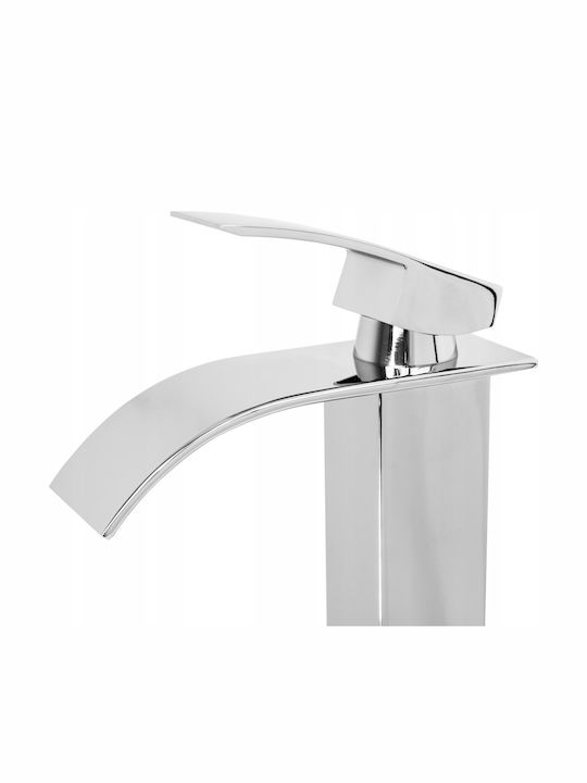 Granitan Mixing Sink Faucet Waterfall Tall Silver